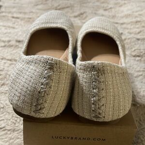 Lucky Brand Emmie Light Stone Pala Woven Flats Size 8.5 M